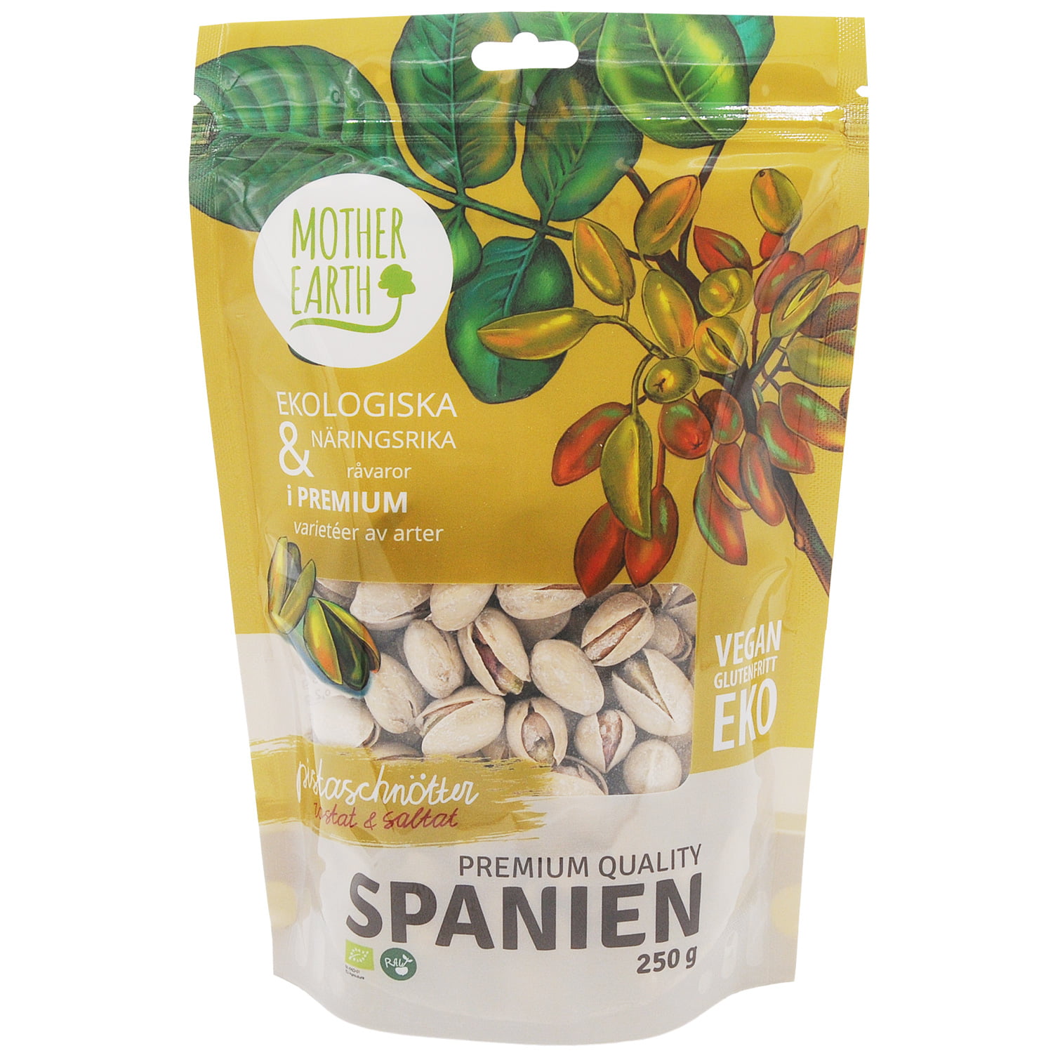 Mother Earth Premium Pistaschnötter Skal Rostade&Saltade EKO 250g