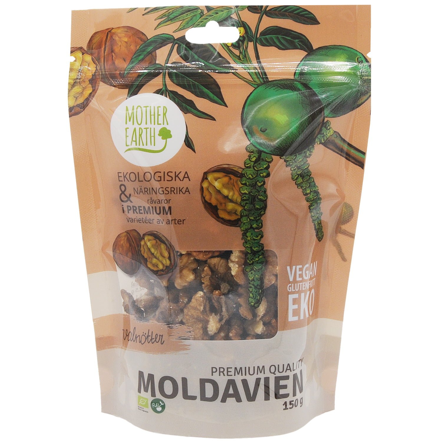 Mother Earth Premium Valnötter RAW&EKO 150g