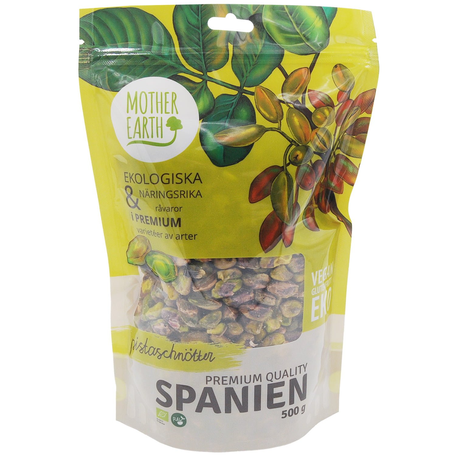 Mother Earth Premium Pistaschnötter RAW&EKO 500g