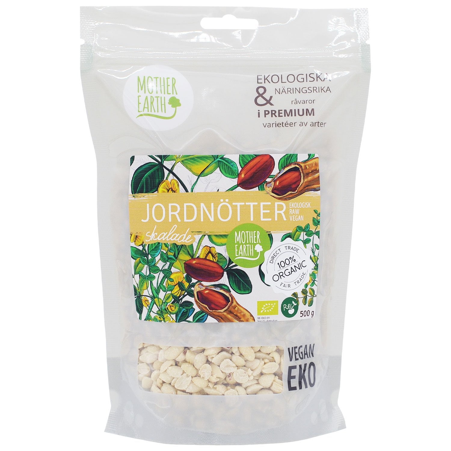 Jordnötter skalade ME RAW&EKO 500g