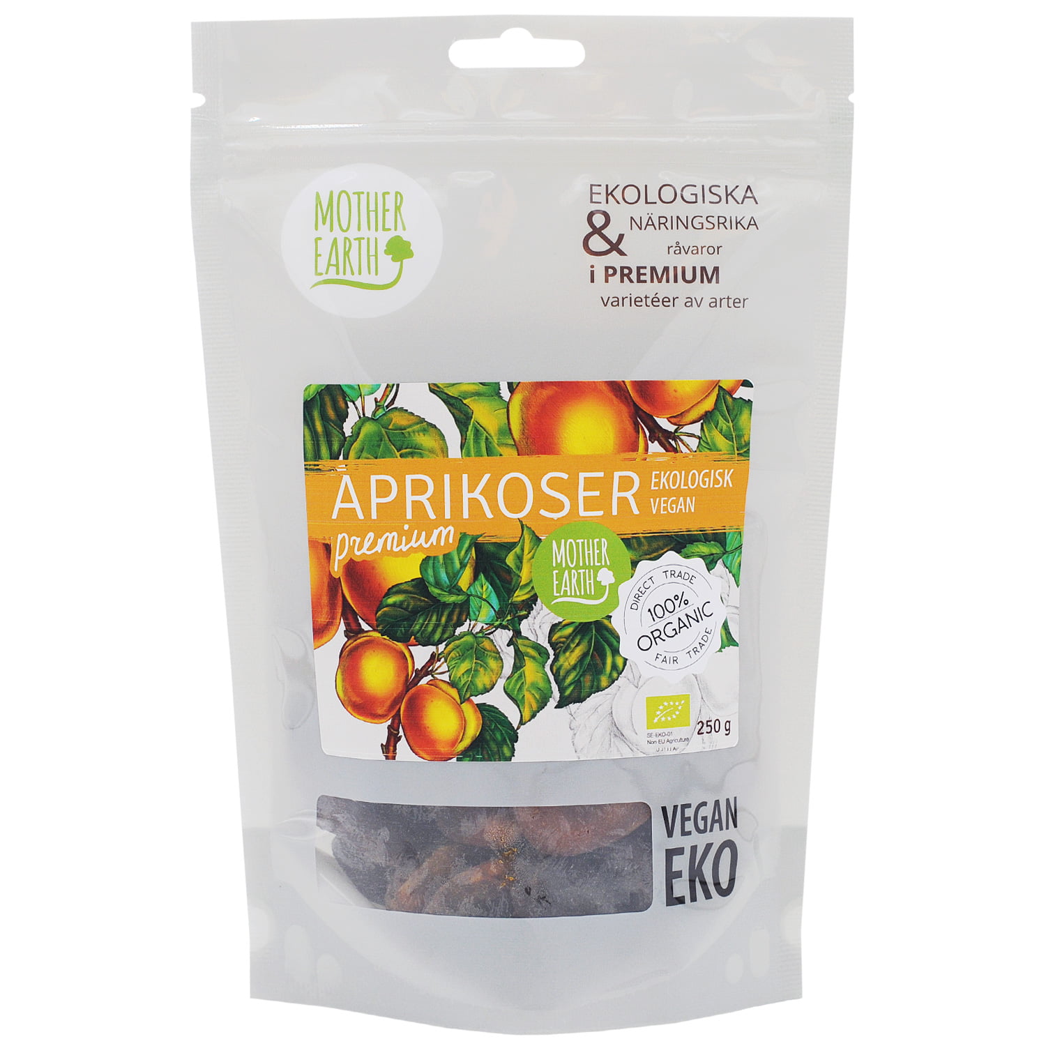Mother Earth Premium Aprikoser EKO 250g