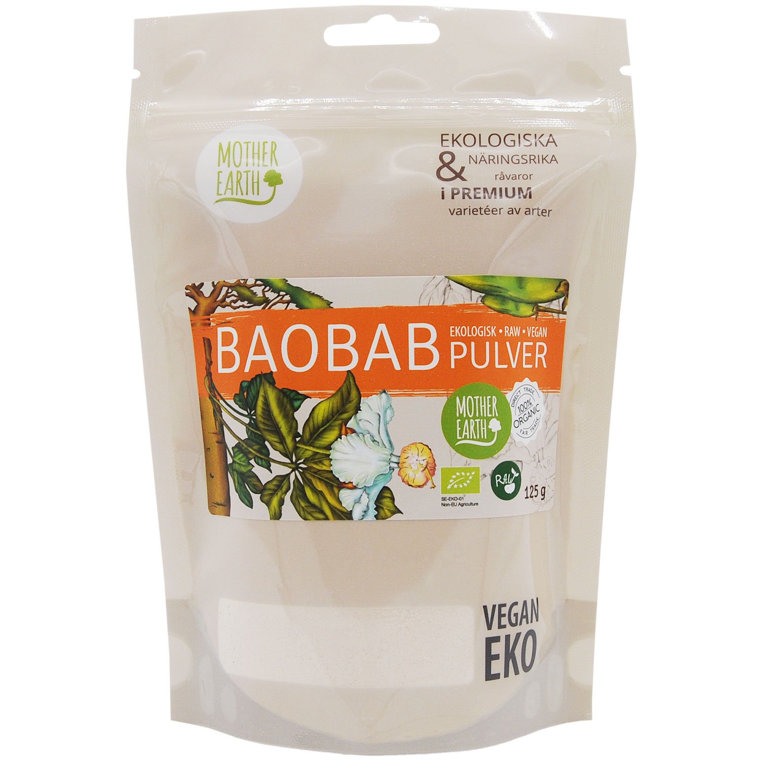 Baobabpulver raw & eko 125g