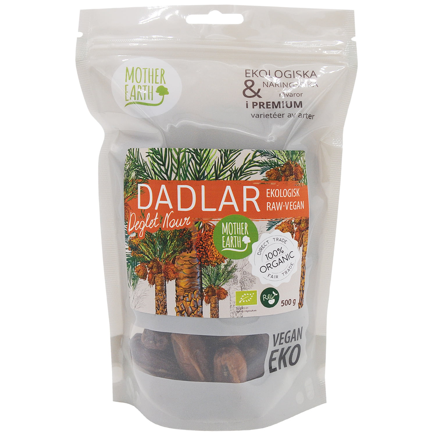 Dadlar Deglet Nour kärnfria Raw&Eko 500g