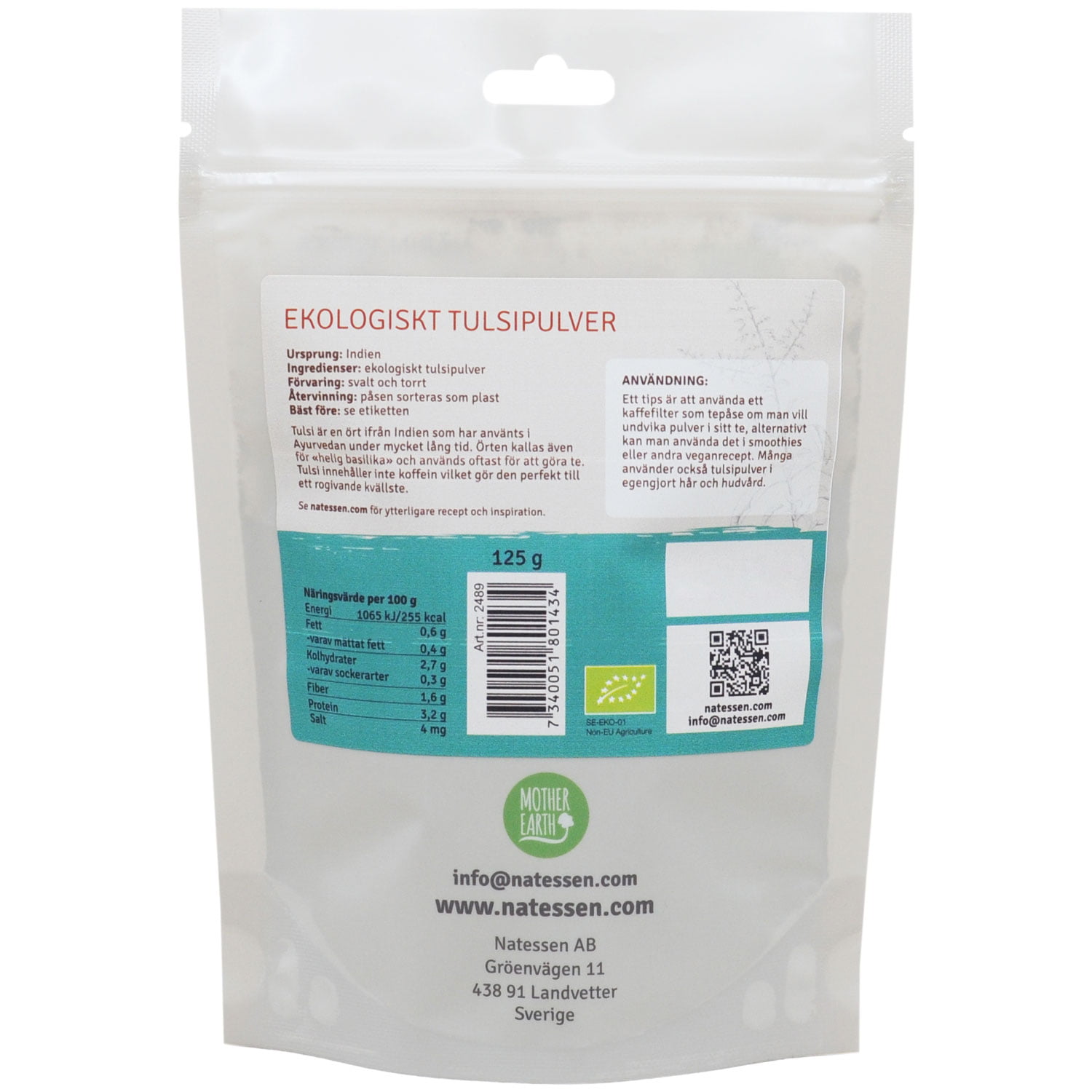 Mother Earth Tulsipulver EKO 125g