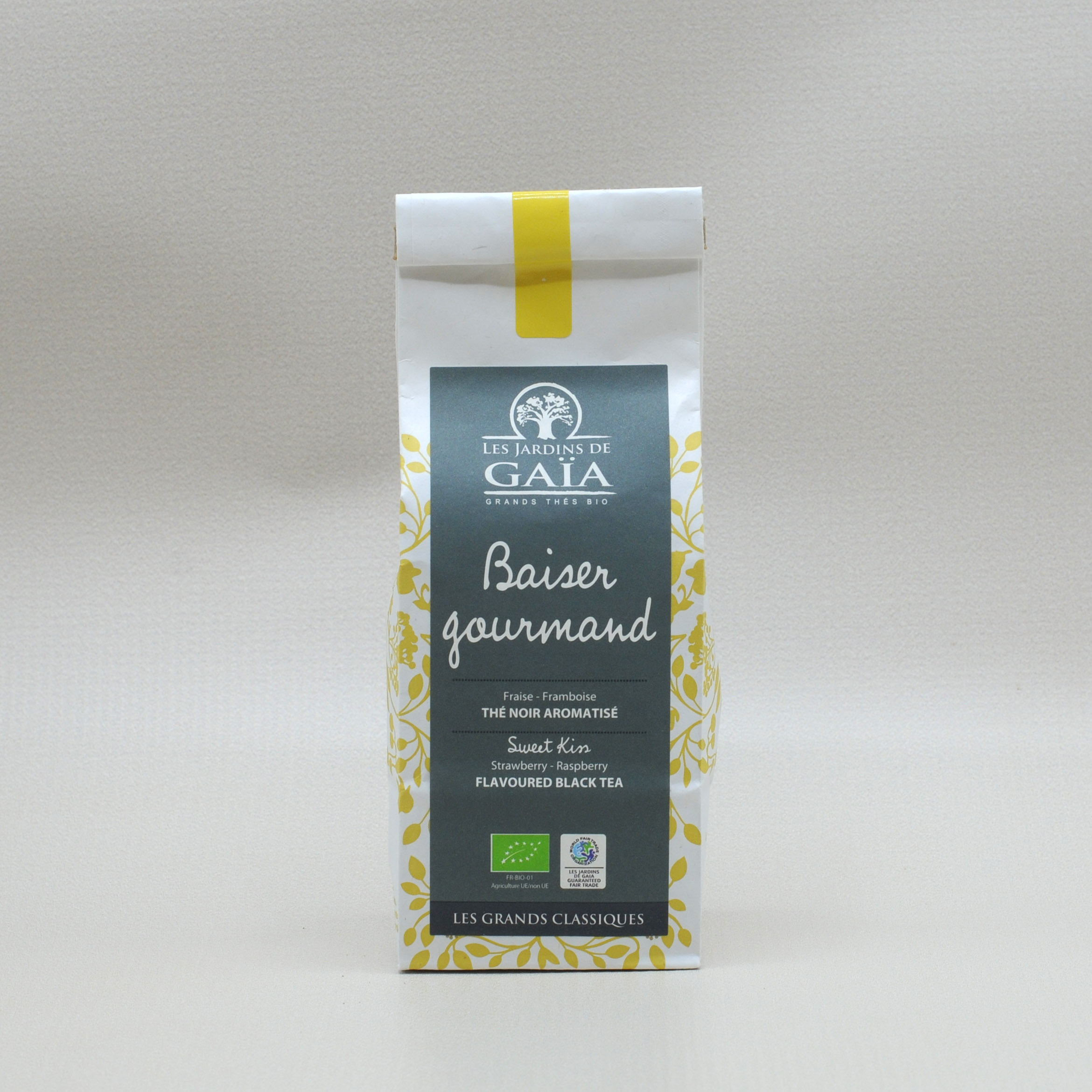 Les Jardins de Gaïa Sweet Kiss Jordgubbe Hallon Svart Te EKO 100g