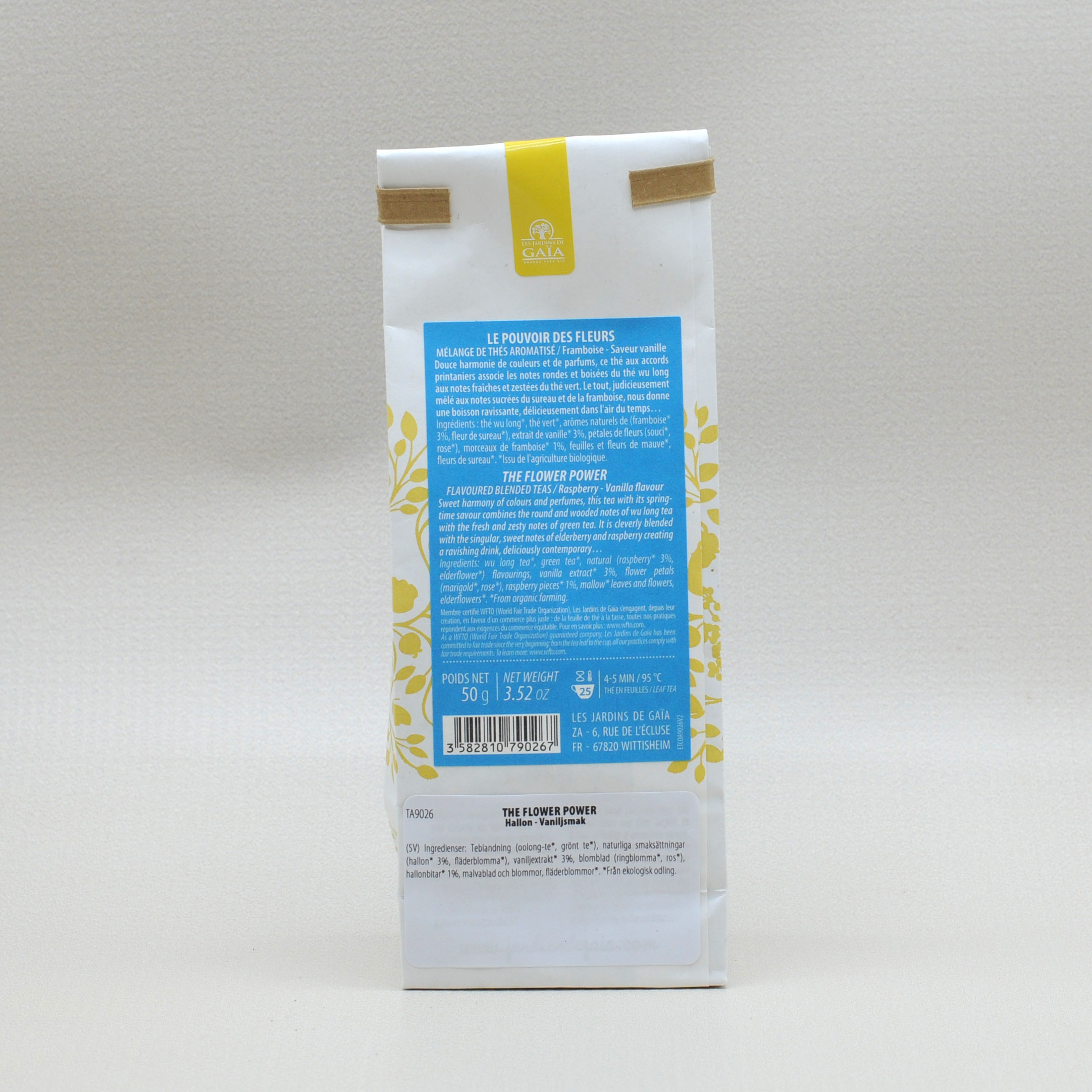 Les Jardins de Gaïa Flower power HallonVanilj Oolong Te EKO 50g